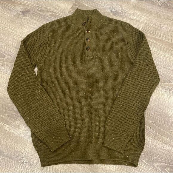 Men's‎ Alesbury Button Top Green Sweater Size Medium - Picture 1 of 5